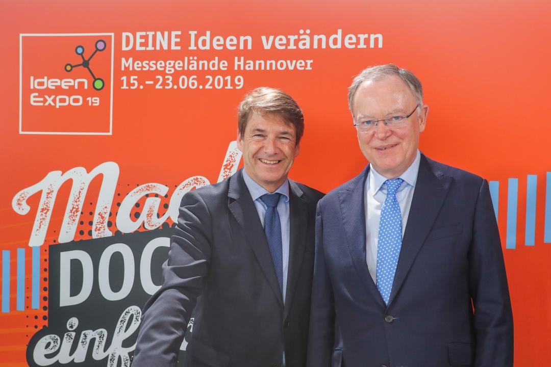 Niedersächsische Ministerpräsident Weil und IdeenExpo Aufsichtsvorsitzender Dr. Schmidt