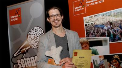 Gewinner des IdeenExpo Science Slam Corrado Nai